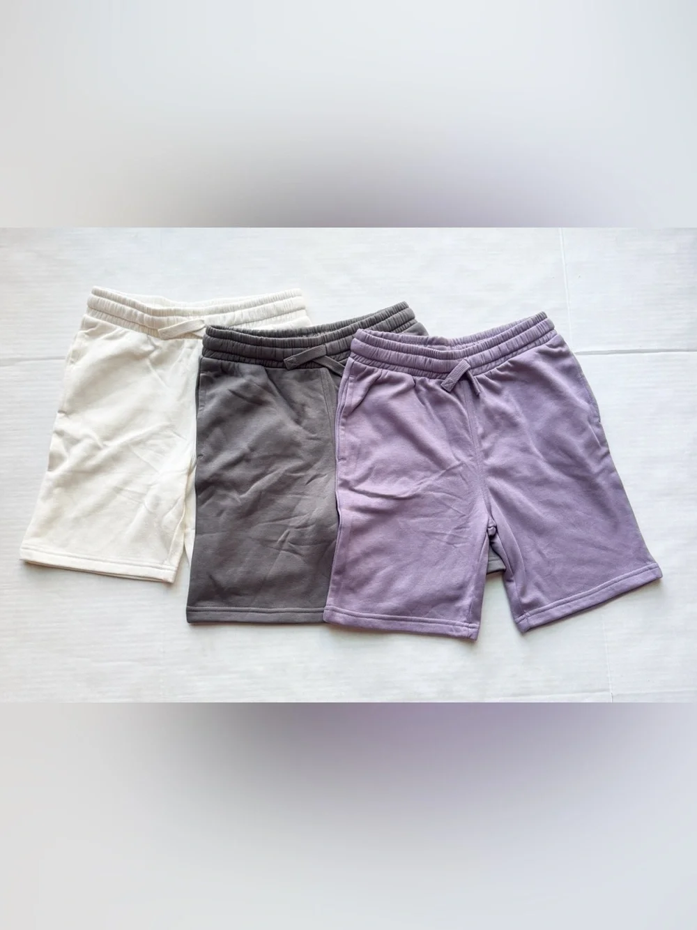 3 Pack New Boys Sweatshorts in Purple/Grey/White NWOT